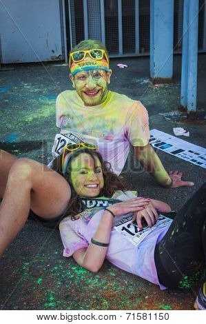 Thousands Of People Take Part In The Color Run 2014 In Milan, Italy