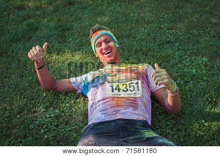 Thousands Of People Take Part In The Color Run 2014 In Milan, Italy