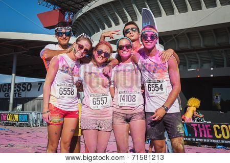 Thousands Of People Take Part In The Color Run 2014 In Milan, Italy