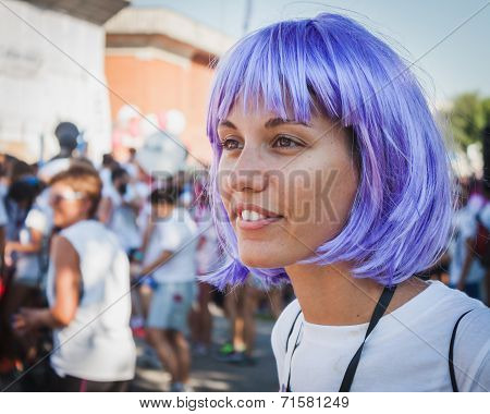 Thousands Of People Take Part In The Color Run 2014 In Milan, Italy