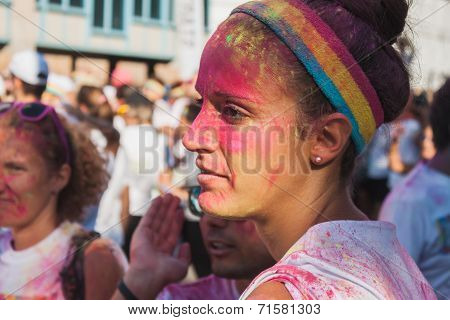 Thousands Of People Take Part In The Color Run 2014 In Milan, Italy