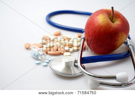 Medicine And Stethoscope