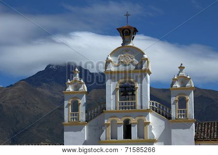 Quiroga Church With Mount Cotacachi