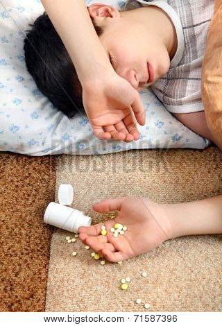 Teenager Sleeps Near The Pills