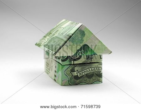 Origami House Of One Thousand Ruble Note