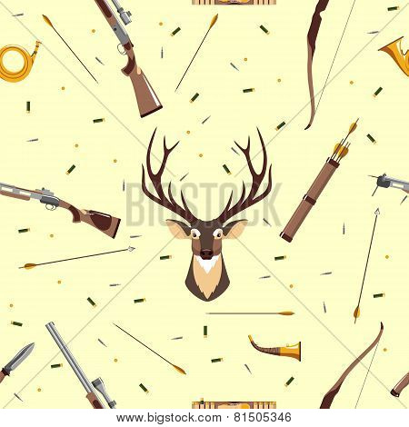 Hunting seamless pattern