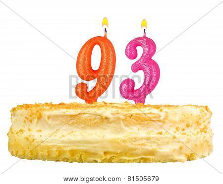 Birthday Cake With Candles Number Ninety Three