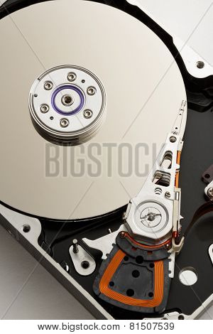 Close Up Of Hardisk's Internal Mechanism