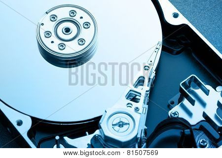 Close Up Of Hardisk's Internal Mechanism