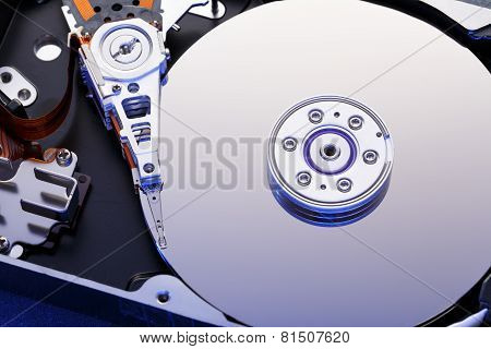 Close Up Of Hardisk's Internal Mechanism