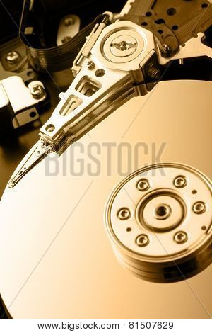 Close Up Of Hardisk's Internal Mechanism