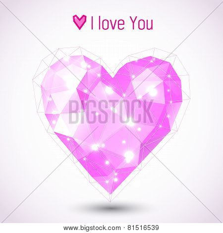 Triangle pink heart illustration