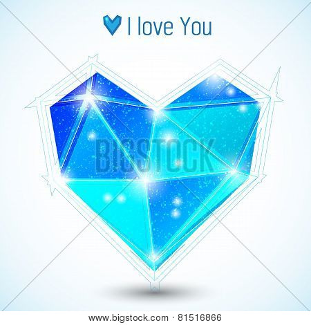 Blue triangle heart