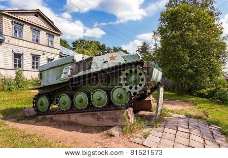 Soviet Light Semi Armored Tracked Artillery Tractor At-p  As Monument