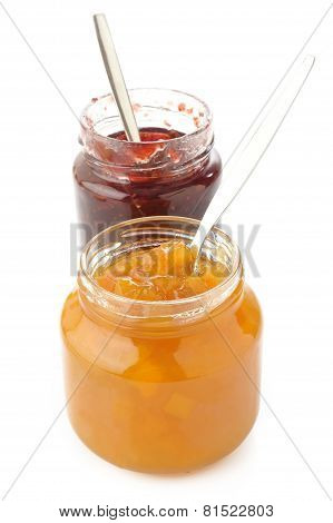 Peach Jam And Raspberry Jam