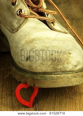 Rubber Duck Crushed By A Heavy, Old Military Boot.