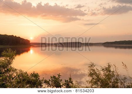 Lake at sunrise
