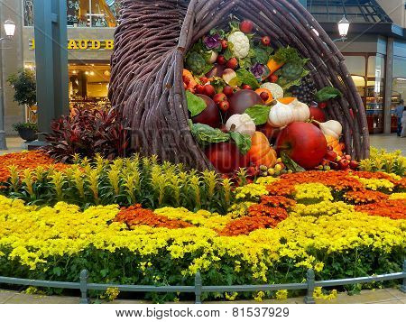 Carrefour Laval interior mall, Canada Basket of fruits and vegetables