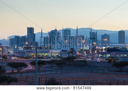 City Of Fujairah At Dusk