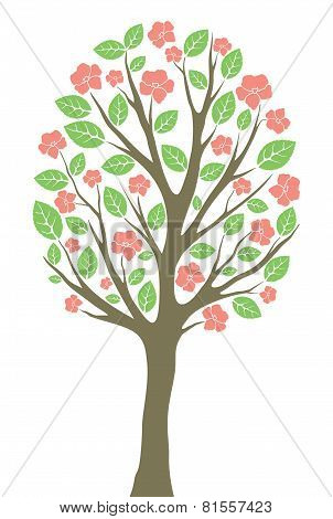 tree with leaves and flowers