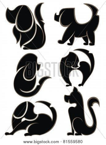 Dogs silhouettes