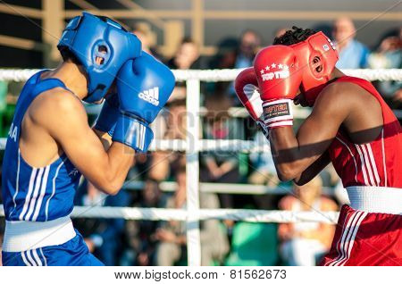 A Boxing Match Between Alayn Limonta (havana, Cuba) And Mamedov Gabil (orenburg, Russia)