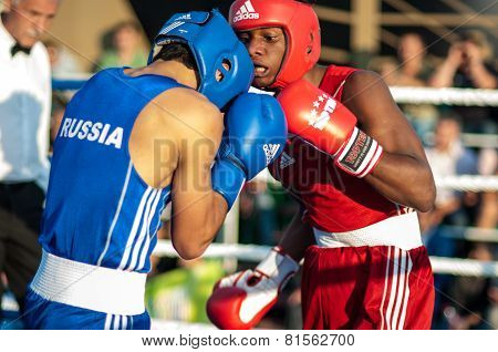 A Boxing Match Between Alayn Limonta (havana, Cuba) And Mamedov Gabil (orenburg, Russia)