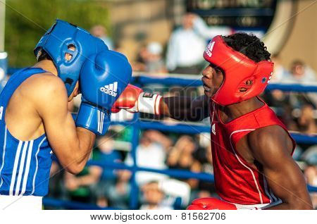 A Boxing Match Between Alayn Limonta (havana, Cuba) And Mamedov Gabil (orenburg, Russia)