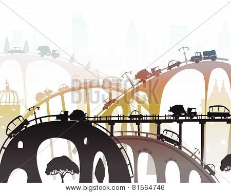 Busy roads of the big city