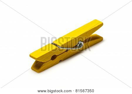 yellow wood clothes-pin