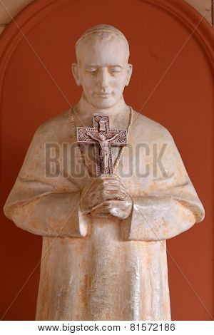 MARIJA BISTRICA, CROATIA - JULY 14: Statue of Blessed Aloysius Stepinac, basilica Assumption of the Virgin Mary in Marija Bistrica, Croatia, on July 14, 2014