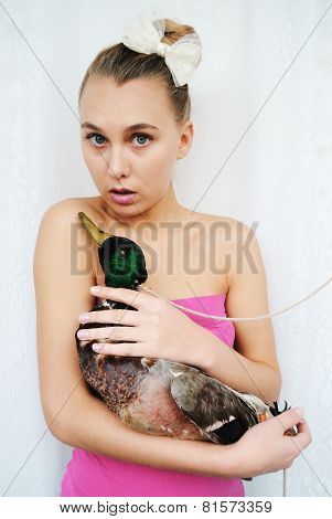 portrait photo of surprised doll girl