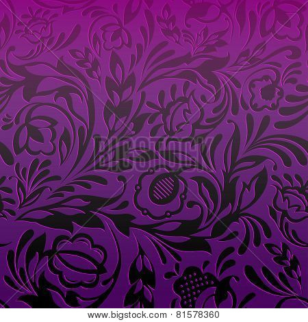 Purple Seamless Floral Pattern