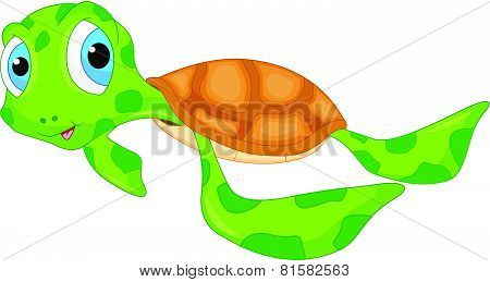 cute sea turtle cartoon