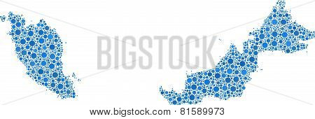 Isolated Map of Malaysia - Asia -