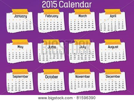 2015- Note Paper Calendar