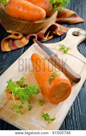 Sliced For Cooking Carrots On A Cutting Board