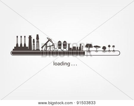 status Bar and factories against renewable energy