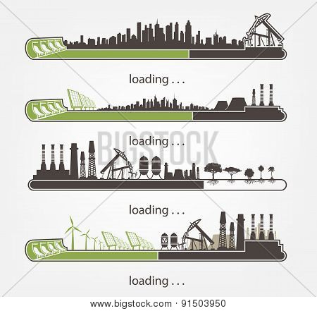set status Bar and factories, renewable energy