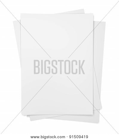 Three Paper Sheets On White