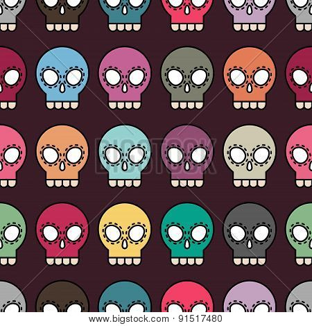 Halloween Seamless Skull Pattern