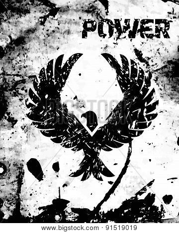Eagle Black Poster
