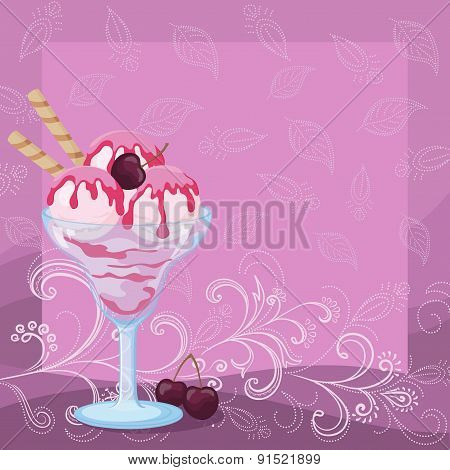 Ice Cream, Cherry Berry and Background