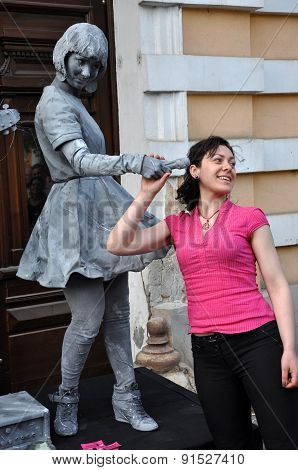Beeldje Living Statues The World Champions Of Living Statues