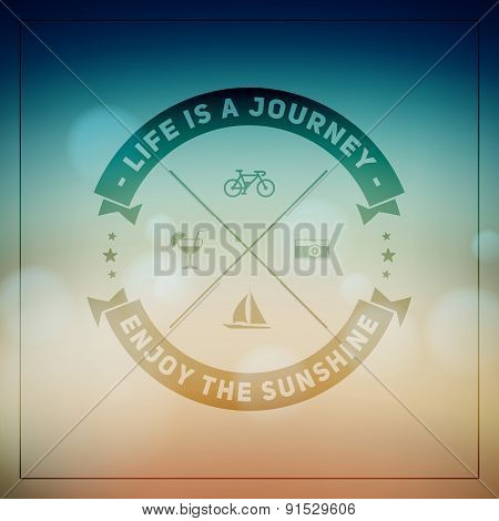 Retro Summer Travel Badge or Label. Vector Design Element