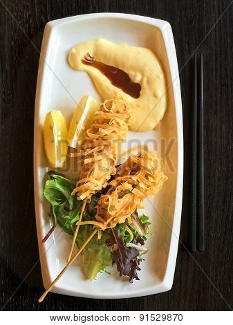 Deep Fried Fish Brochettes