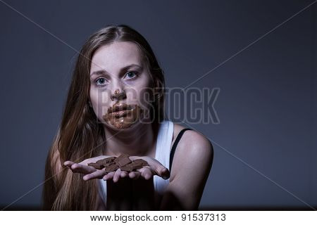 Girl During Bulimic Attack