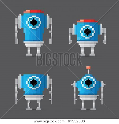 pixel style robot set
