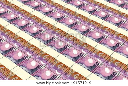 New Zealand dollar bills stacks background.