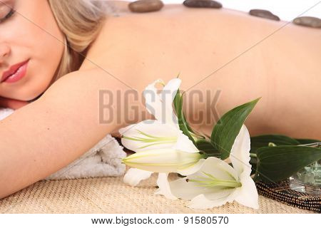 Young Woman Getting A Massage In Spa